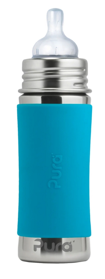 Pura nappflaska 325ml rostfritt stål - aqua