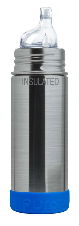 Pura isolerad pipflaska 260ml rostfritt stål - bottenskydd av silikon - ocean