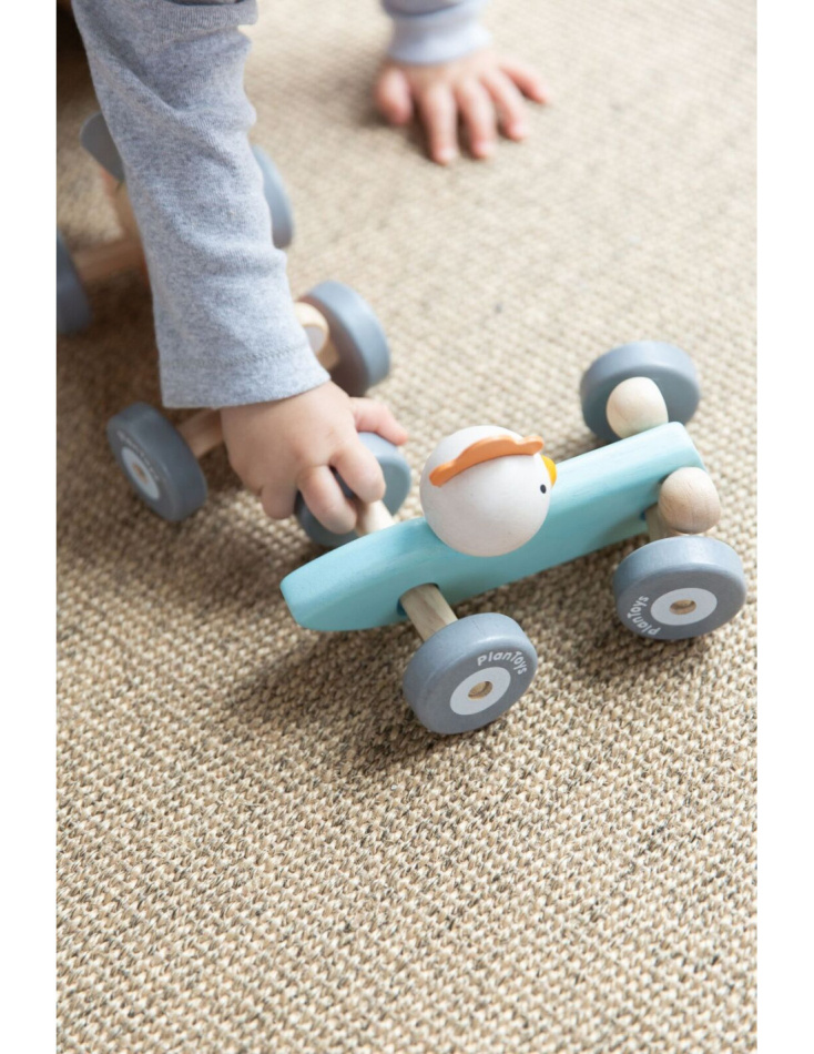 Kaninracer - vintage leksaksbil av trä från Plantoys