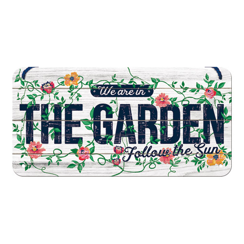 Metallskylt hängande - Welcome to my Garden