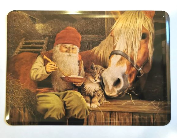 10-pack Julkort i metall av motiv Jan Bergerlind - Tomte med häst