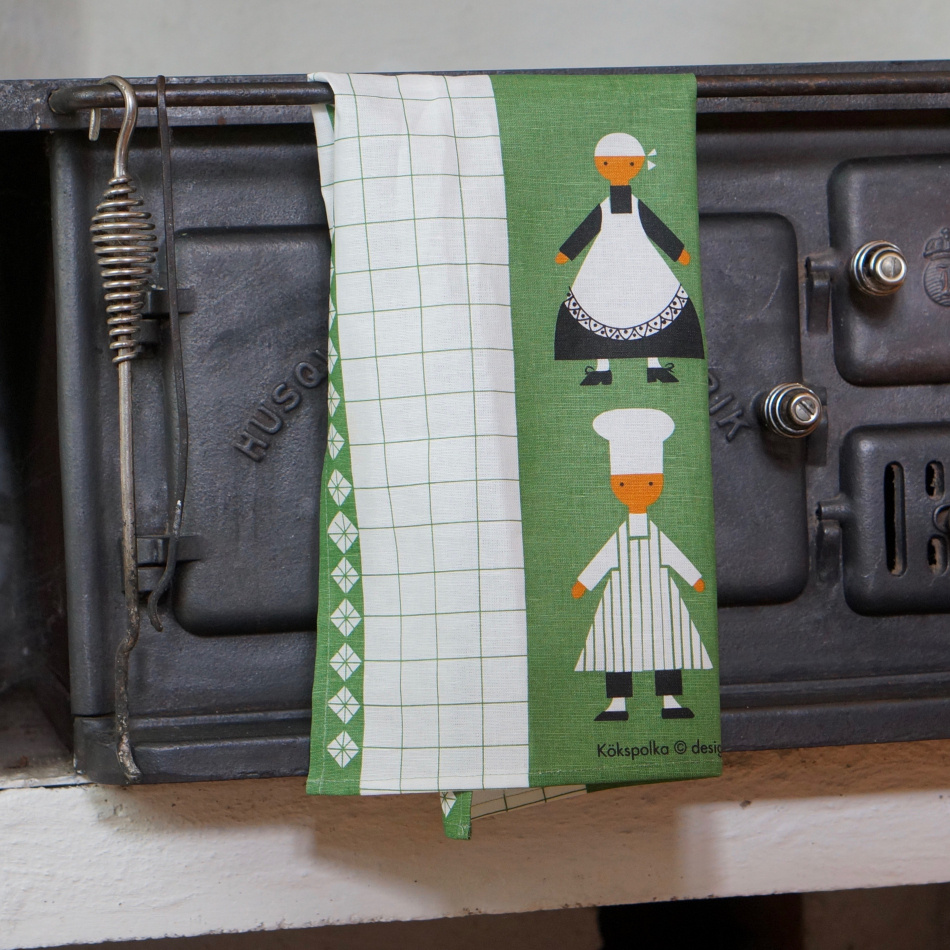 Kökspolka kökshandduk, grön