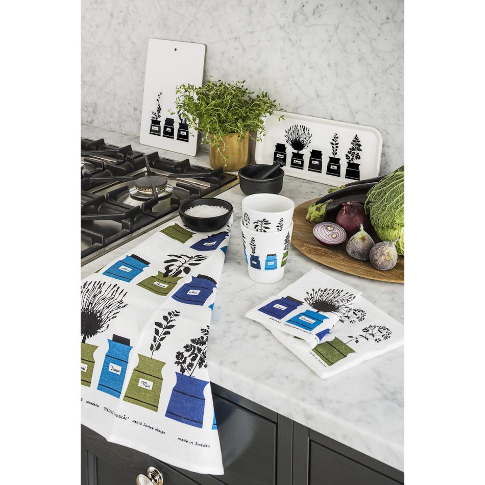 Persons kryddskåp, kökshandduk, blå 2