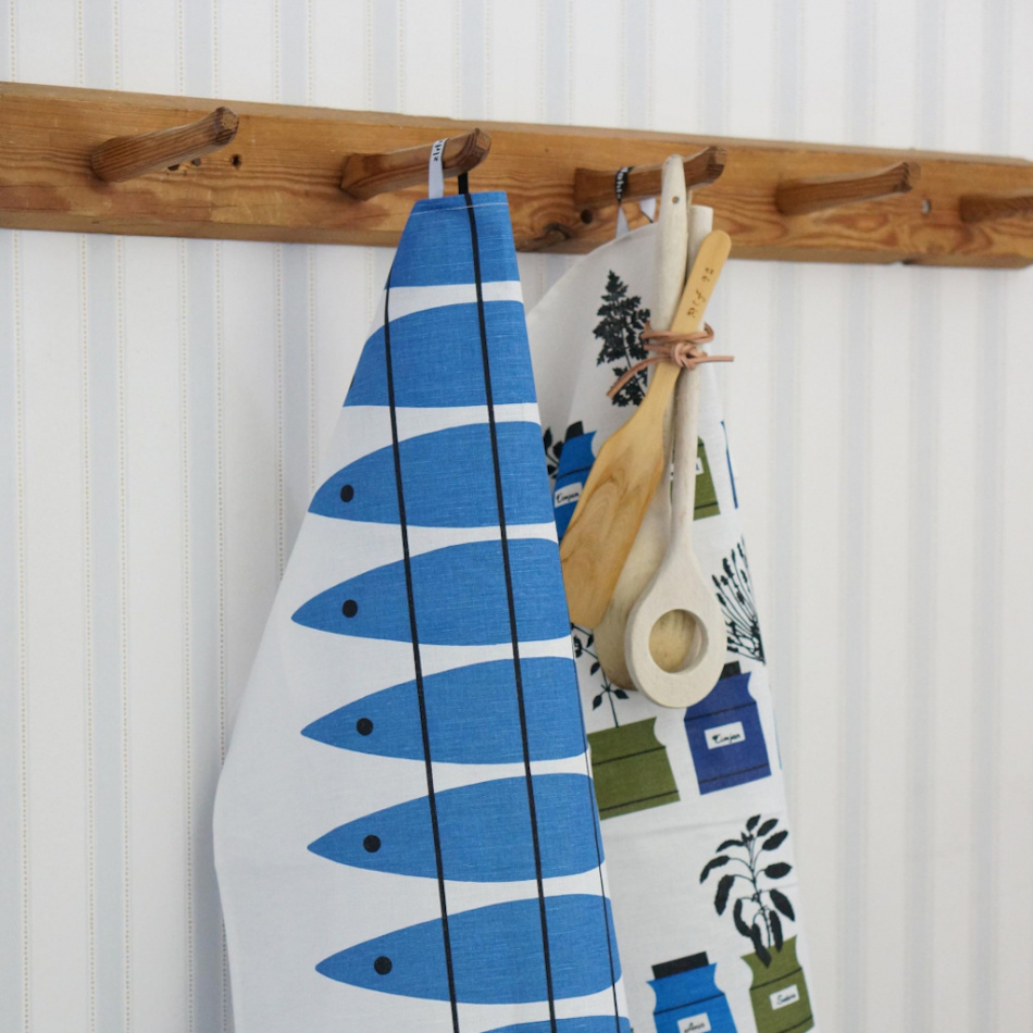 Sill kökshandduk, blå 4