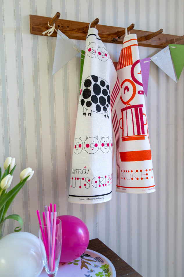 För små smutsgrisar, kökshandduk