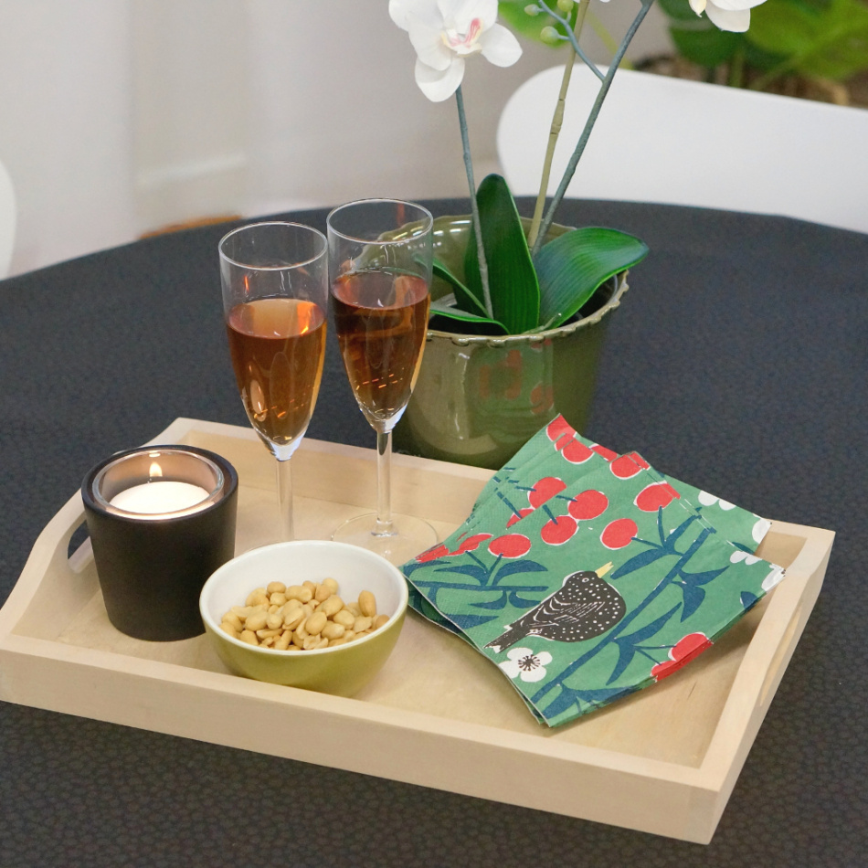 Körsbärsträdgården, pappersservett, grön 3