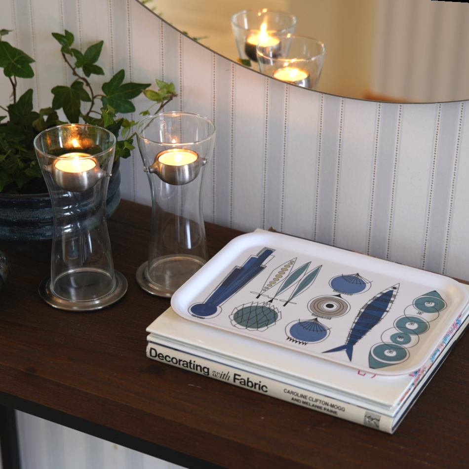 Picknick, bricka, blå beige, 27x20cm 3