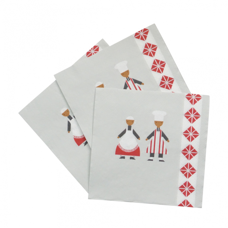 Kökspolka, pappersservett, ljus beige