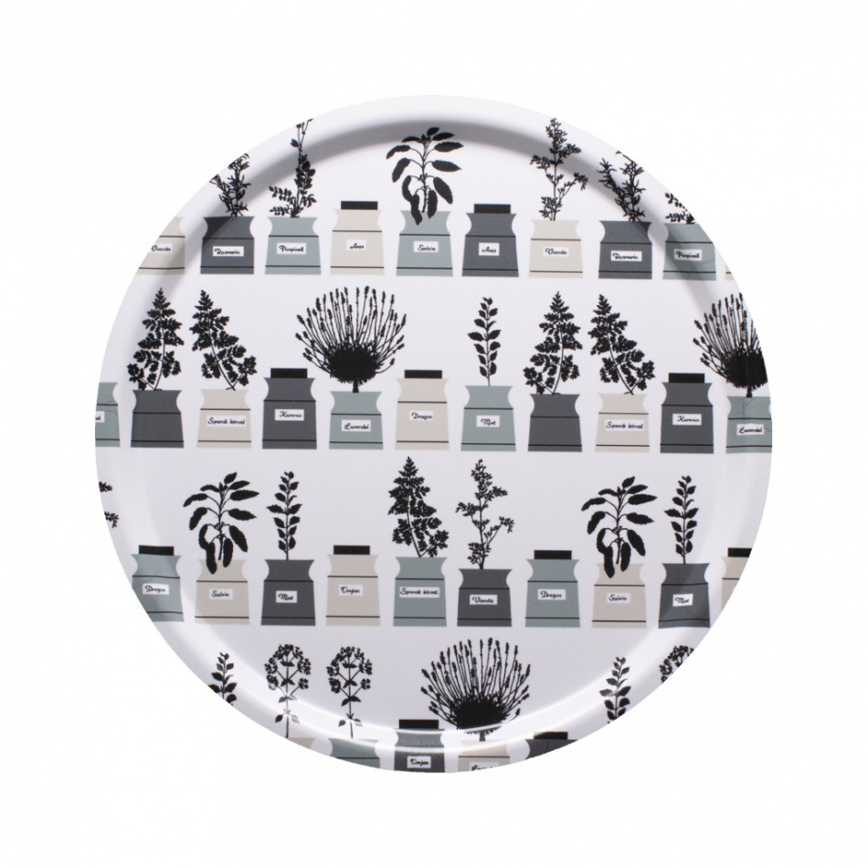 Persons kryddskåp, bricka, gröngrå, 38cm