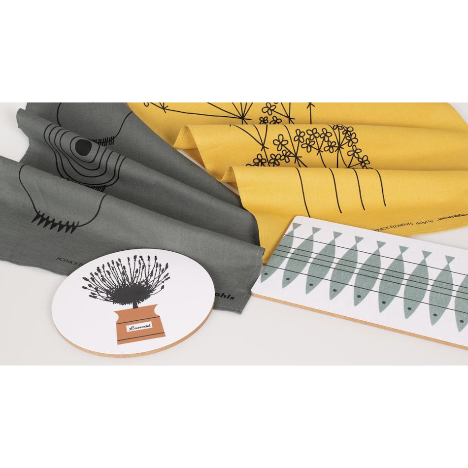 Picknick Elements, kökshandduk, grå 2
