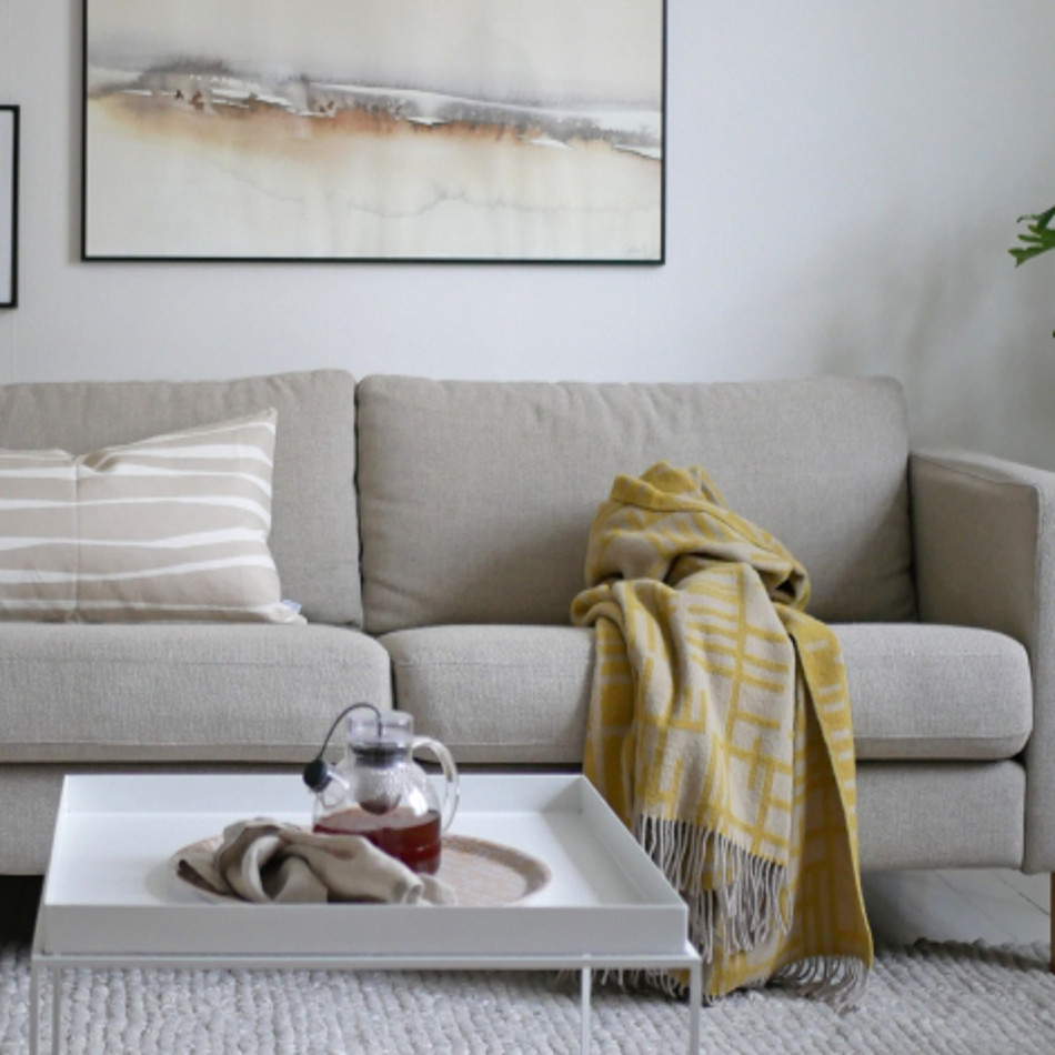 Pickepin pläd, ljus oliv 2