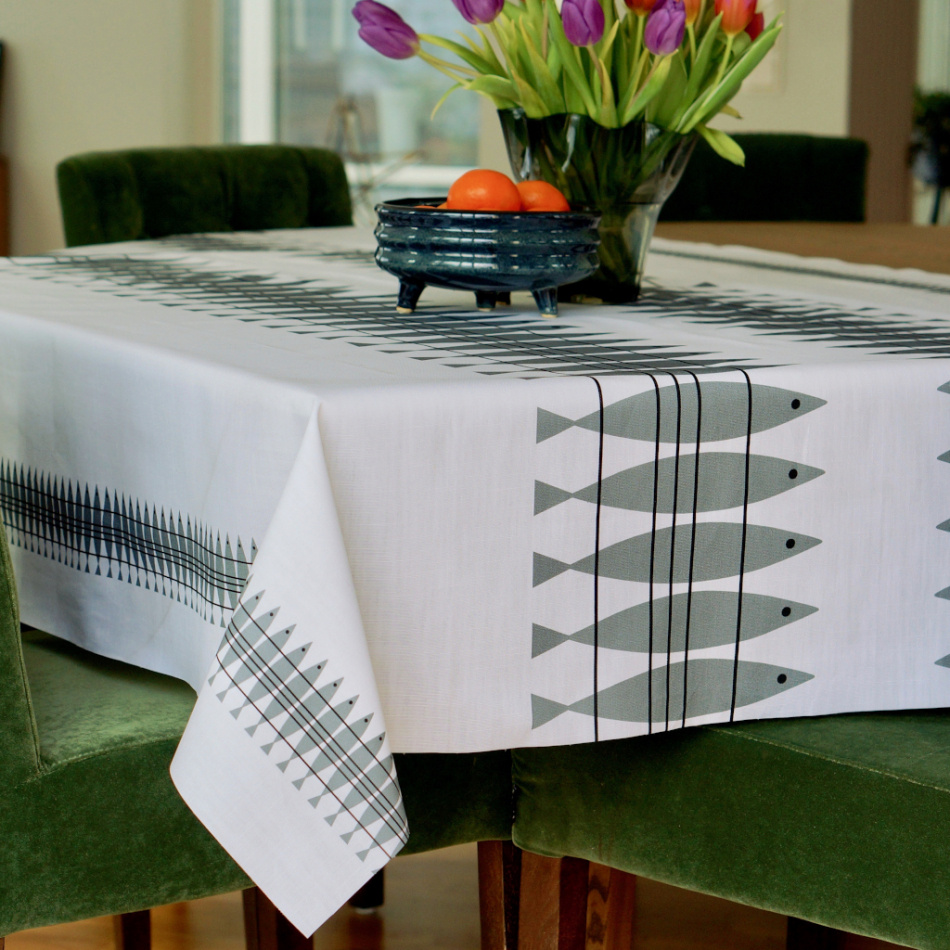 Sill textilvaxduk gröngrå, 145x220 2