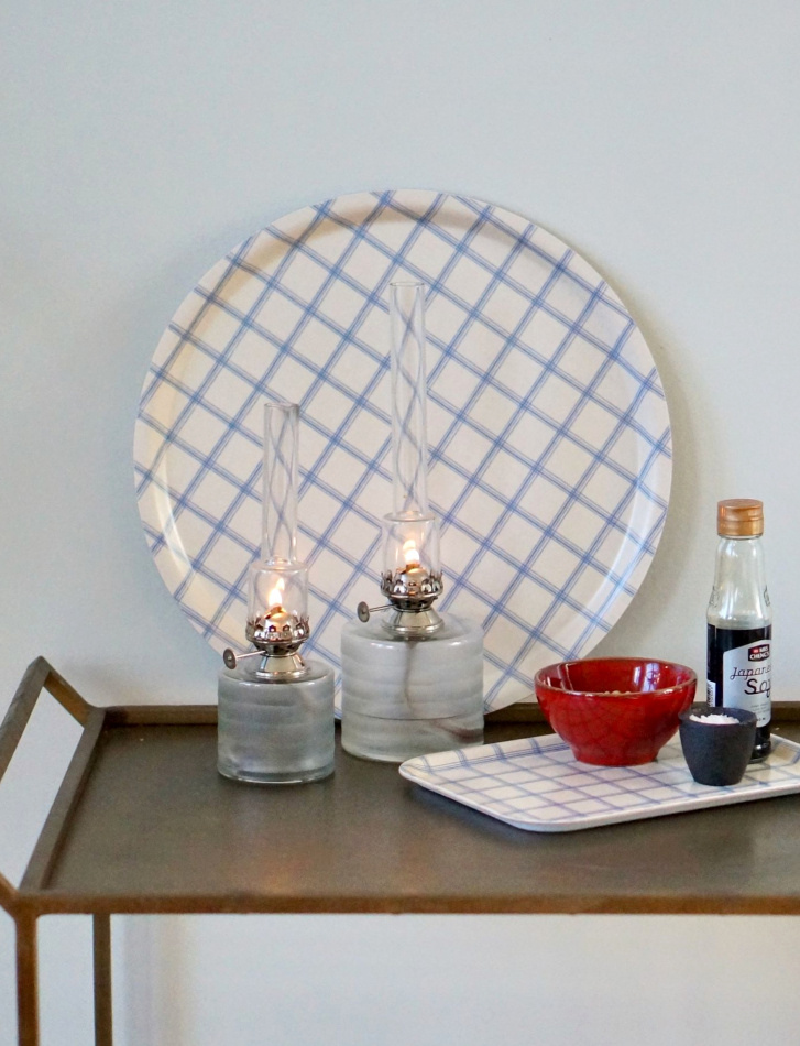 Kristina, bricka, vitblå, 38cm 5