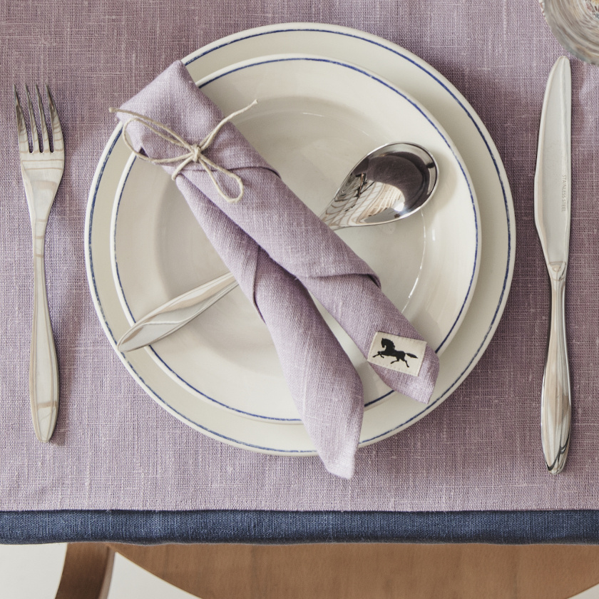 Linne, bordstablett, lila, 45x34cm (2-pack) 3