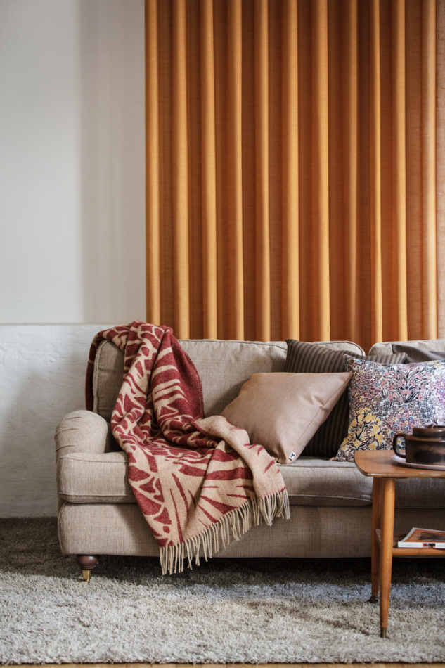 Kotteri, pläd, vinröd beige 5