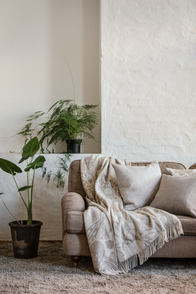 Skogen, pläd, beige offwhite 5