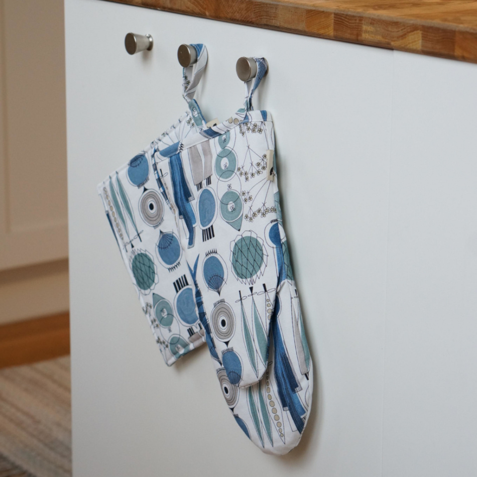 Picknick, grytlapp, blå beige 3