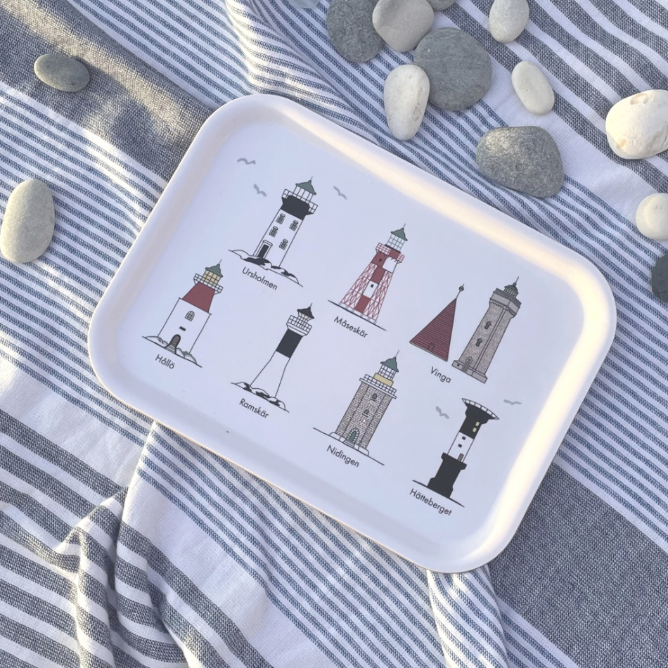 Svenska fyrar, bricka, multi, 27x20cm 2