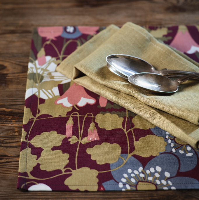 Skogen, bordstablett, vinröd, 45x34cm 2-pack