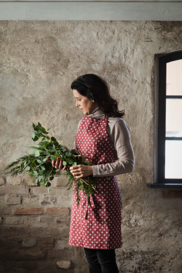 Korg, grytlapp, röd