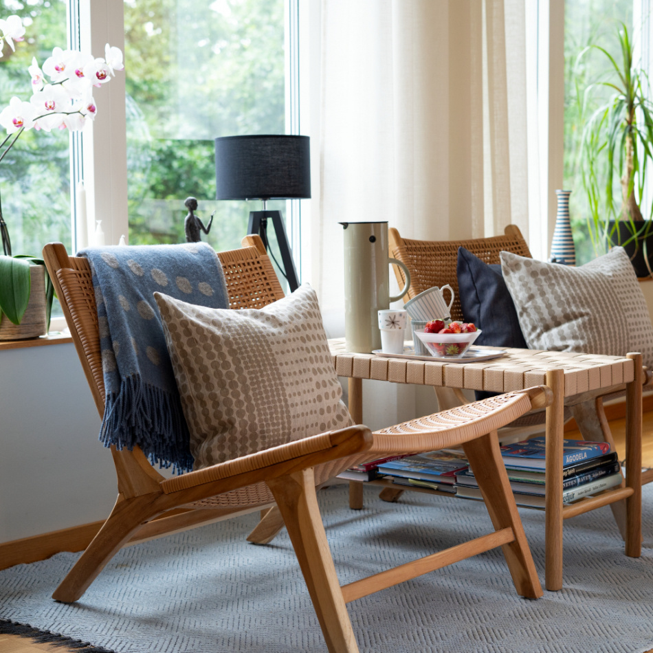 Pricktyg, kuddfodral, natur/taupe, 47x47cm