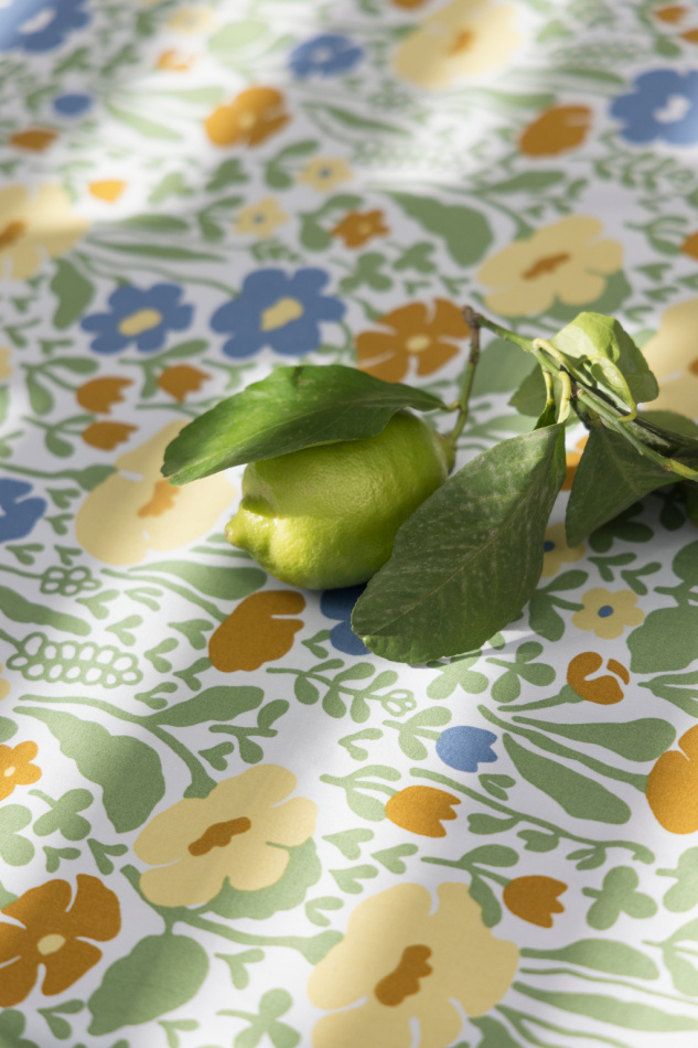 Fauna, vaxduk, gulgrön, 145x220cm