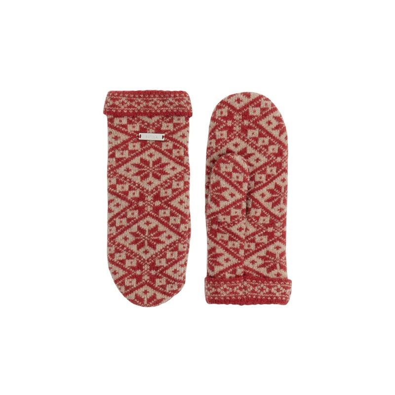 Stickad vante med stjärnmönster