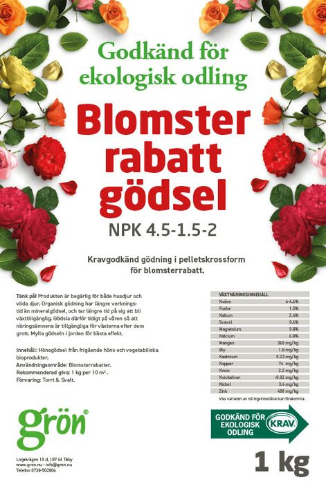 Blomsterrabattgödsel ekologisk 1 kg