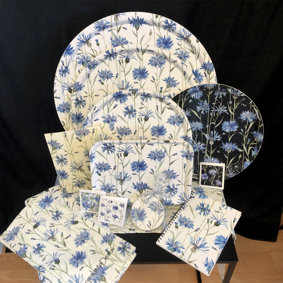 Bricka, Blåklint 38 cm