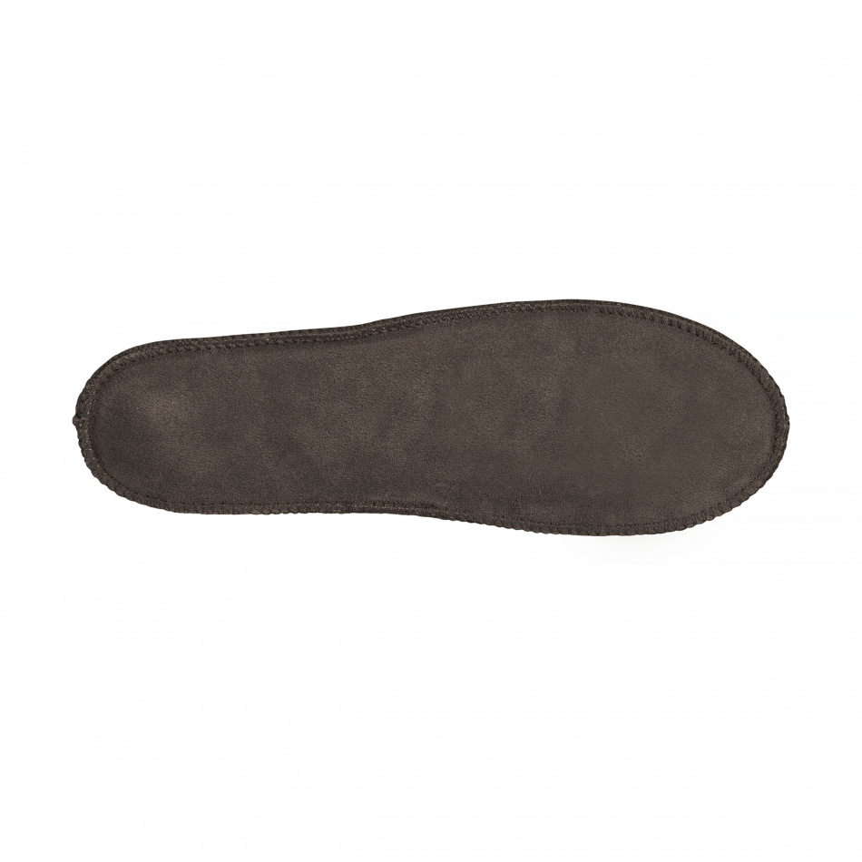 Fårskinnstofflor brun sula