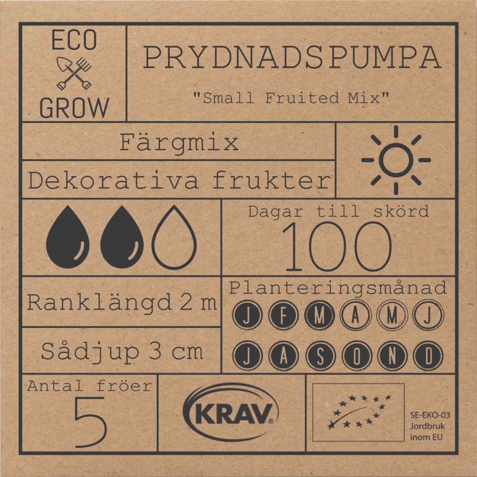 Prydnadspumpa - Small Fruited Mix Fröer Online - Squash/Pumpa