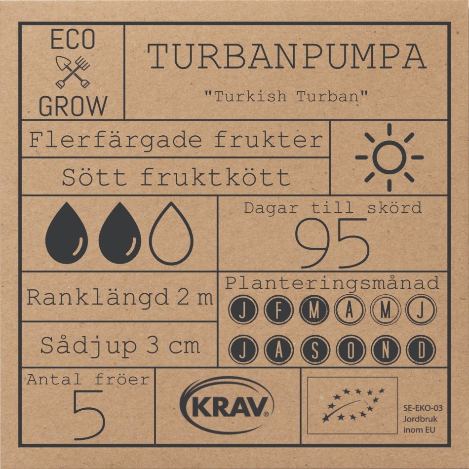 Turbanpumpa - Turkish Turban Fröer Online - Squash/Pumpa