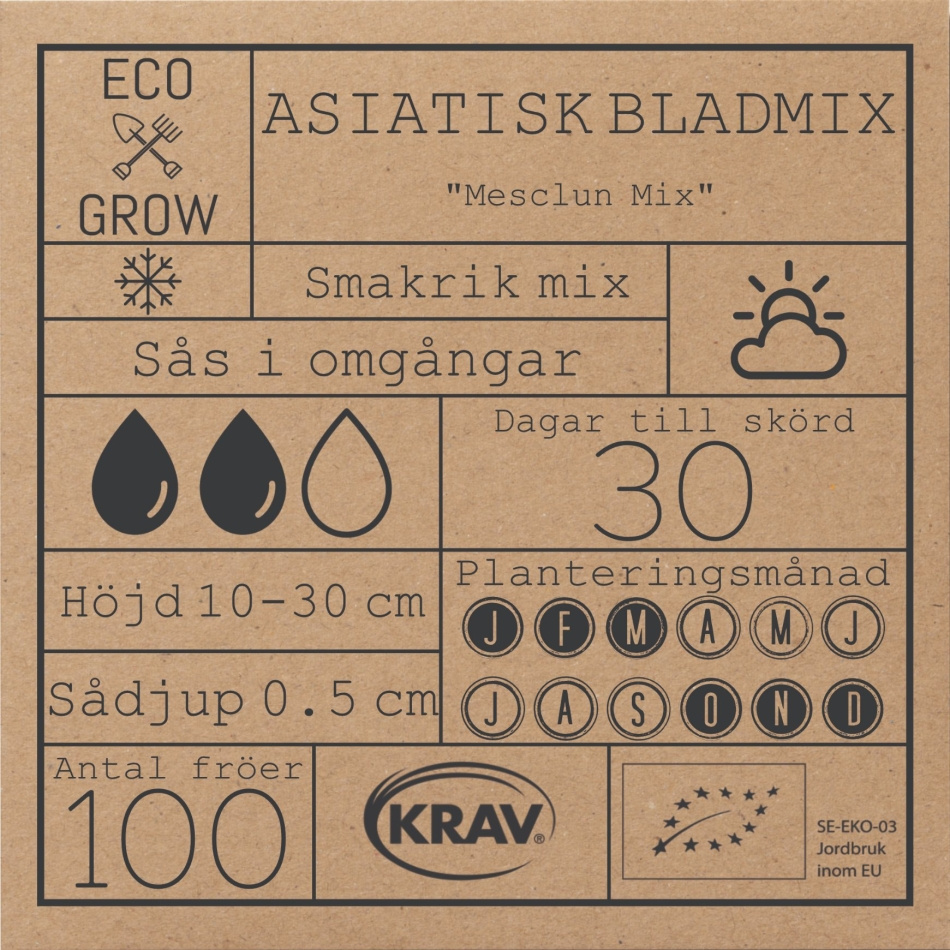 Asiatisk Bladmix - Mesclun Mix Fröer Online - Gröna Blad