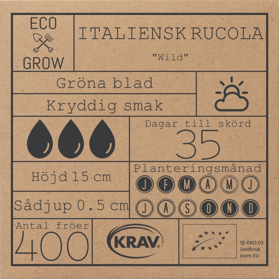 Italiensk Rucola - Wild Fröer Online - Gröna Blad