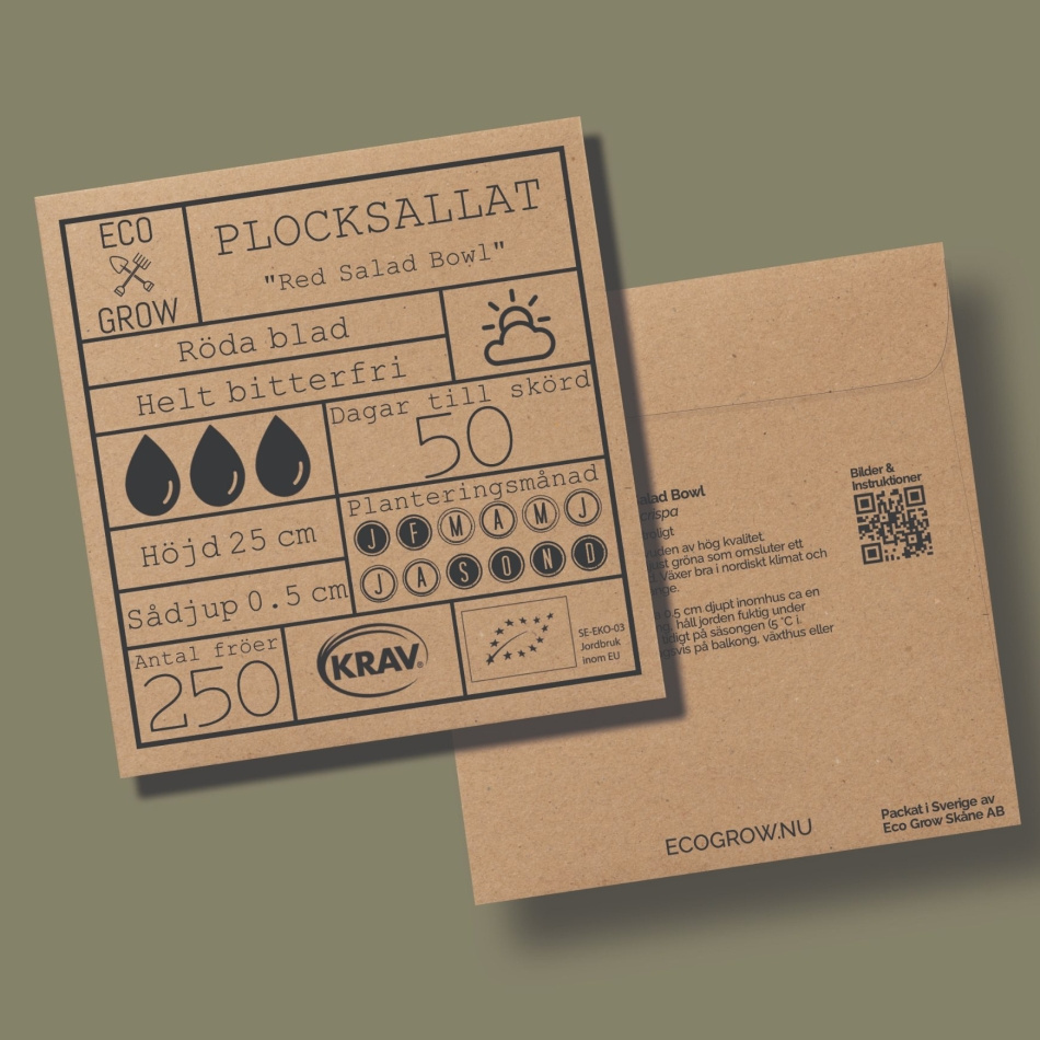 Plocksallat - Red Salad Bowl Ekologiska Fröer Online