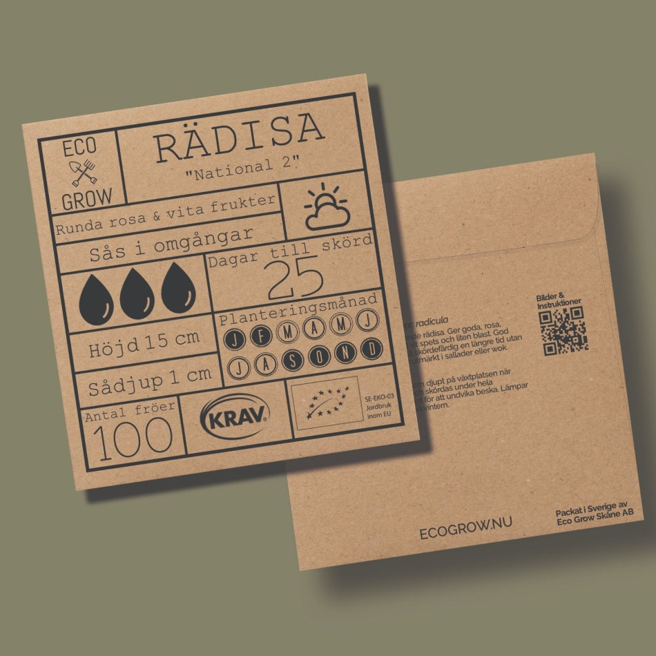 Rädisa - National 2 Ekologiska Fröer Online