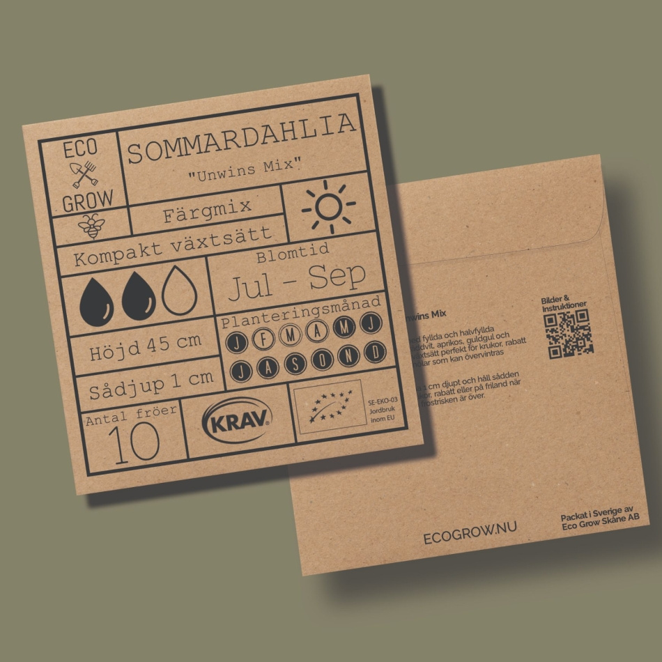 Sommardahlia - Unwins Mix Ekologiska Fröer Online