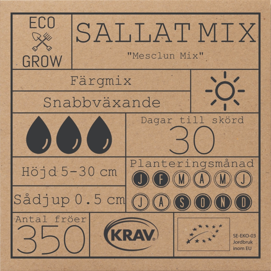 Sallat Mix - Mesclun Mix Fröer Online - Gröna blad