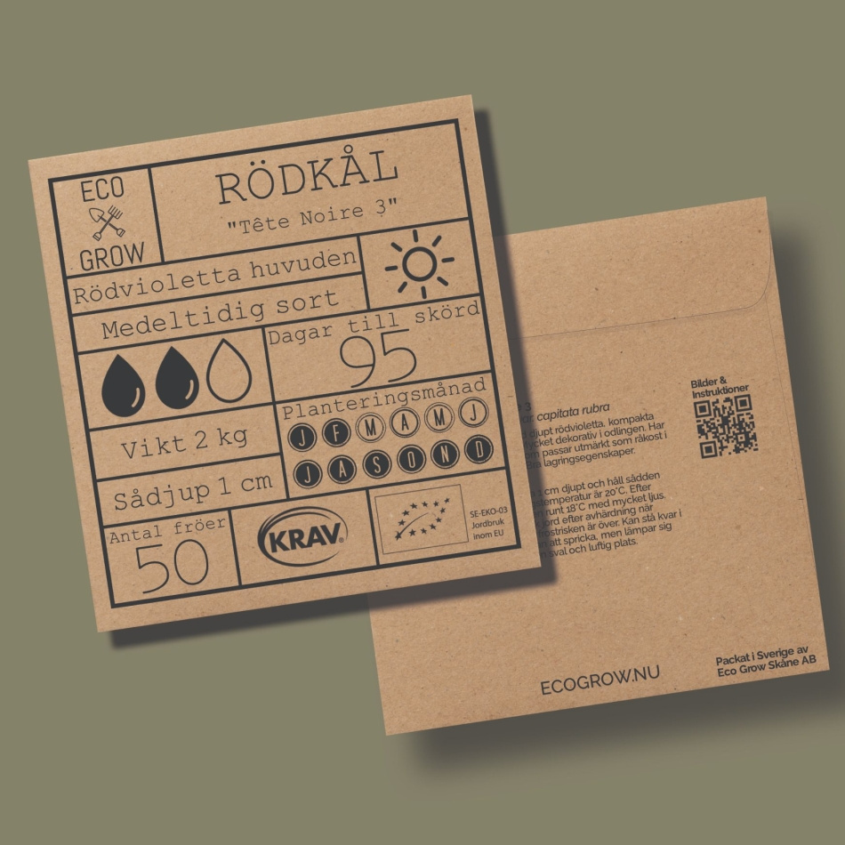 Rödkål - Tête Noire 3 Ekologiska Fröer Online