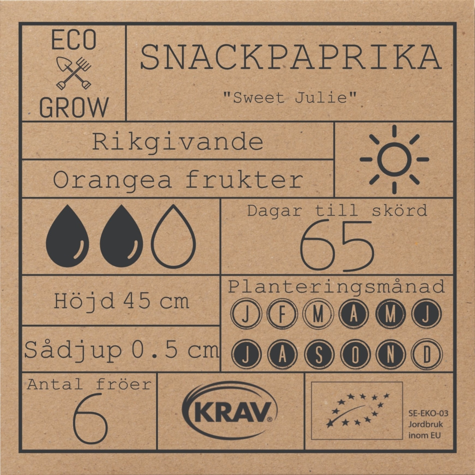Snackpaprika - Sweet Julie Fröer Online - Chilipeppar/Paprika