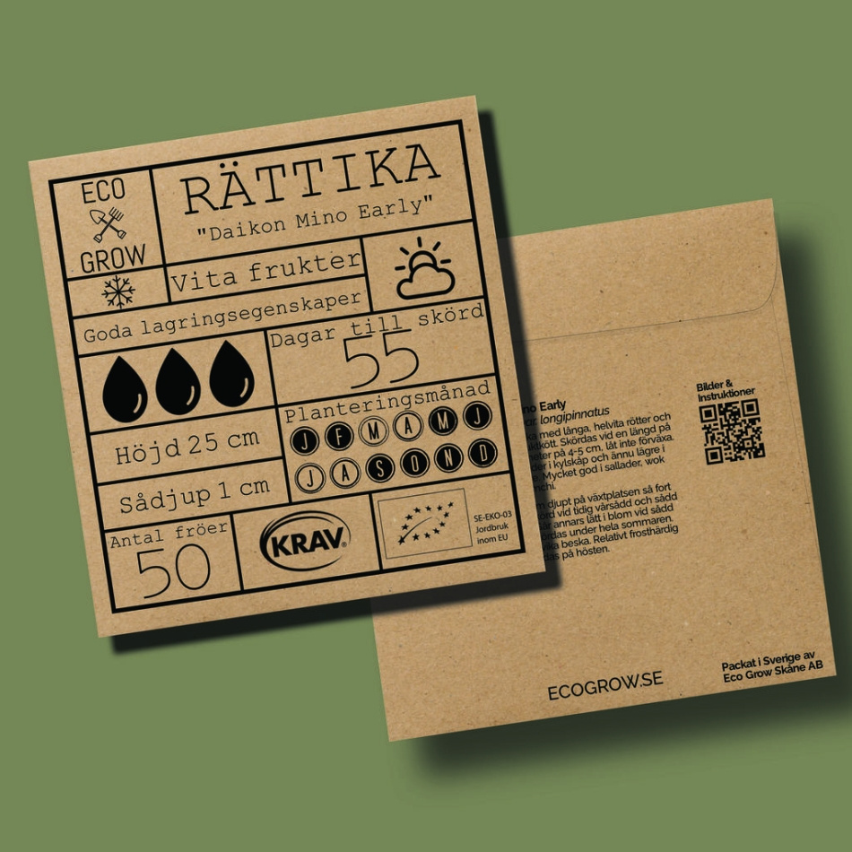 Rättika - Daikon Mino Early Ekologiska Fröer Online