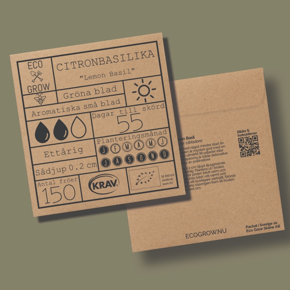 Citronbasilika - Lemon Basil Ekologiska Fröer Online