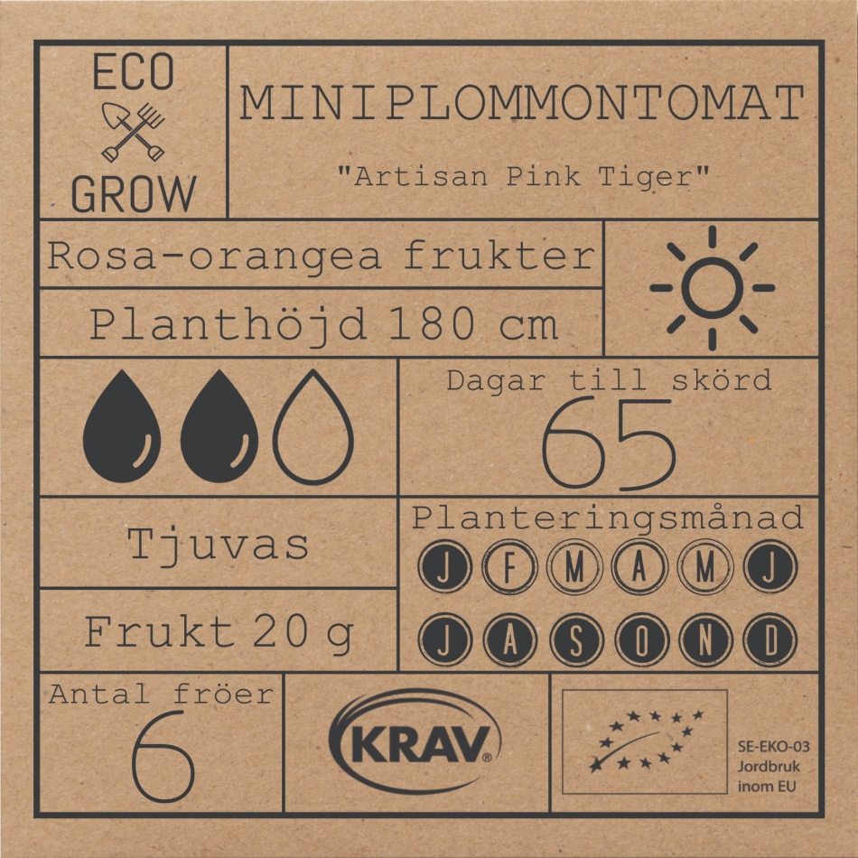 Miniplommontomat - Artisan Pink Tiger Fröer Online - Tomat