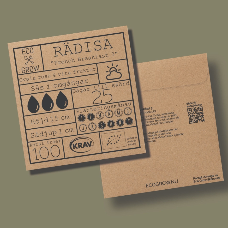 Rädisa - French Breakfast 3 Ekologiska Fröer Online