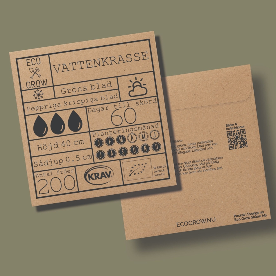 Vattenkrasse Ekologiska Fröer Online