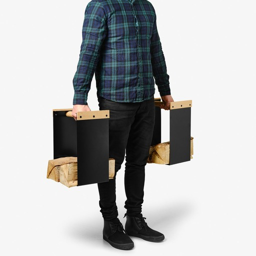 Vedkorg No1 – set om 2 korgar för effektiv hämtning och förvaring 2