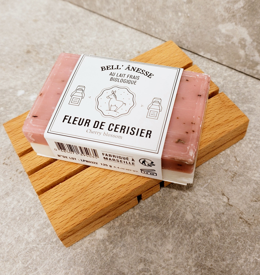 Marseille Fast Tvål med Åsnemjölk och Körsbärsblomma 125g