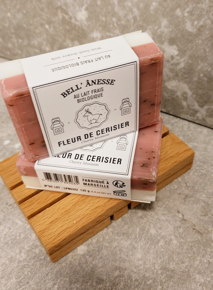 Marseille Fast Tvål med Åsnemjölk och Körsbärsblomma 125g