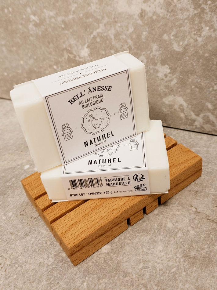 Marseille Fast Tvål med Åsnemjölk Naturel 125g