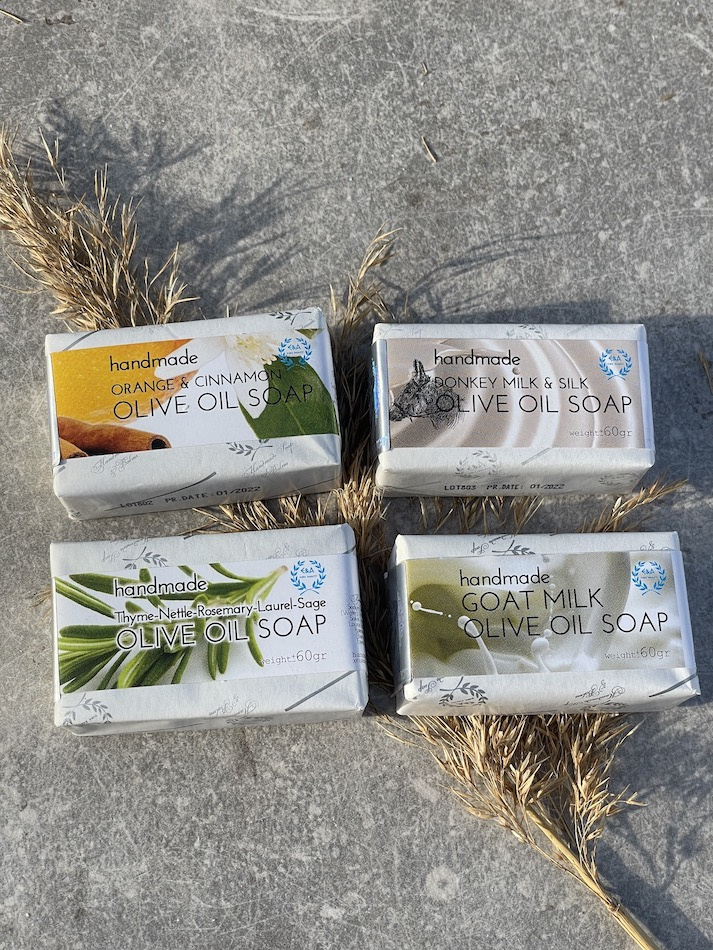 Kreta - Tvål & Presentask med 4 st Grekiska olivtvålar